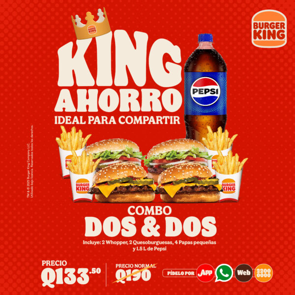 Burger King Guatemala renueva su menú con opciones exclusivas para Servicio a Domicilio en 2025